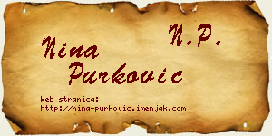 Nina Purković vizit kartica